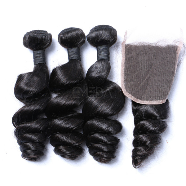 Indian loose wave hair extensions cost cheap with closure YJ220